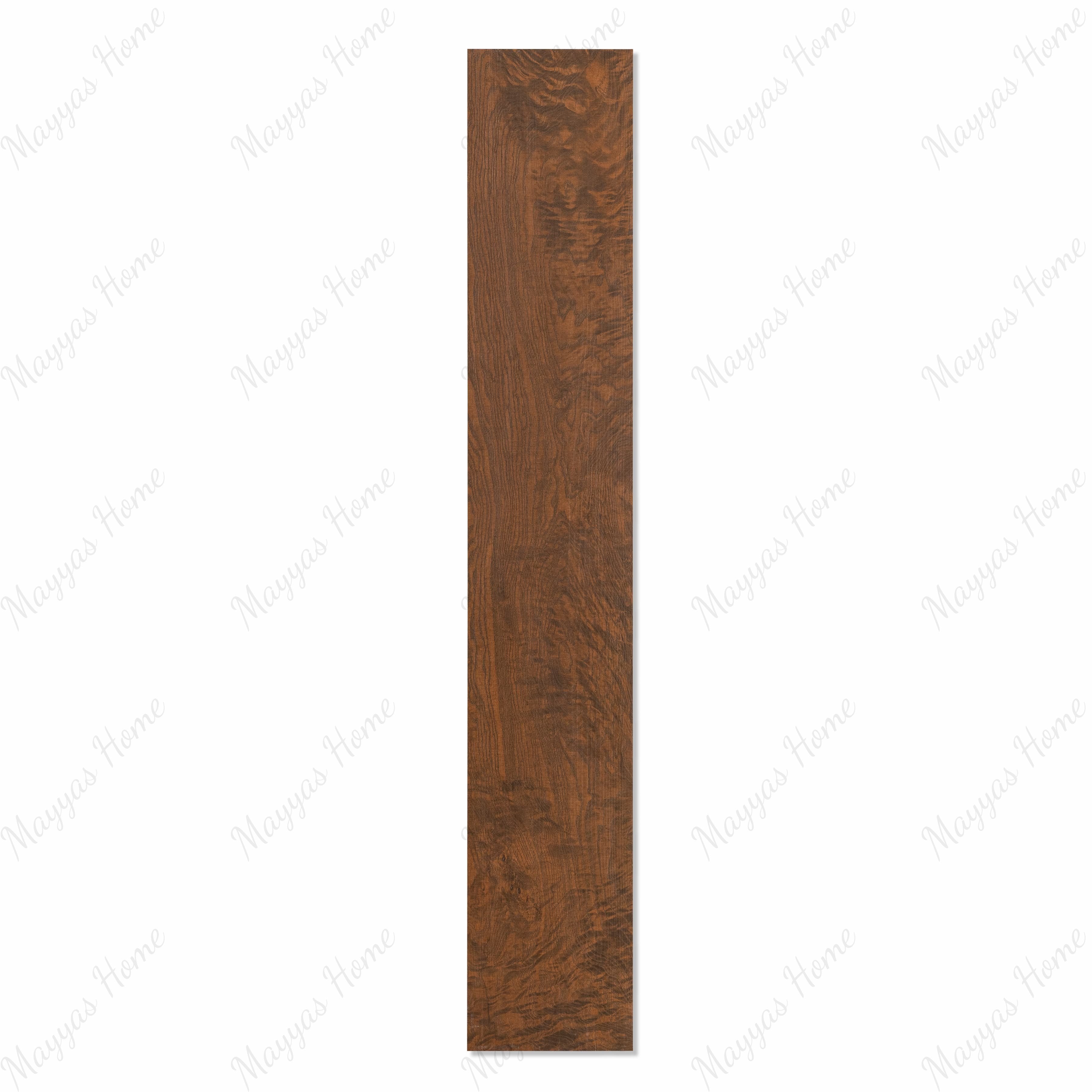Canaletto Brown wood-look porcelain plank tile with bold walnut grain pattern