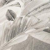 Sage Fog Matte porcelain slab flat view showing tropical banana leaf and calla lily pattern in sage green, grey, and ivory hues