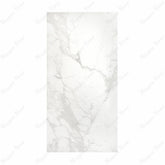 Statuario Jupiter 120x240cm silk matt porcelain tile. White marble look with bold grey veins, 09mm durable format, seamless finish for walls and floors.