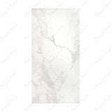 Statuario Jupiter 120x240cm silk matt porcelain tile. White marble look with bold grey veins, 09mm durable format, seamless finish for walls and floors.