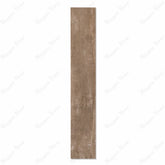 Speria Smoke weathered brown wood-look porcelain plank tile with rustic texture