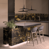 Black Gold 160x320cm 06mm – Book-Match Glossy Porcelain Tile
