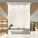 ترافيرتينو أبيض 160×320 سم 06 مم - بلاط بورسلين غير لامع بنمط متطابق