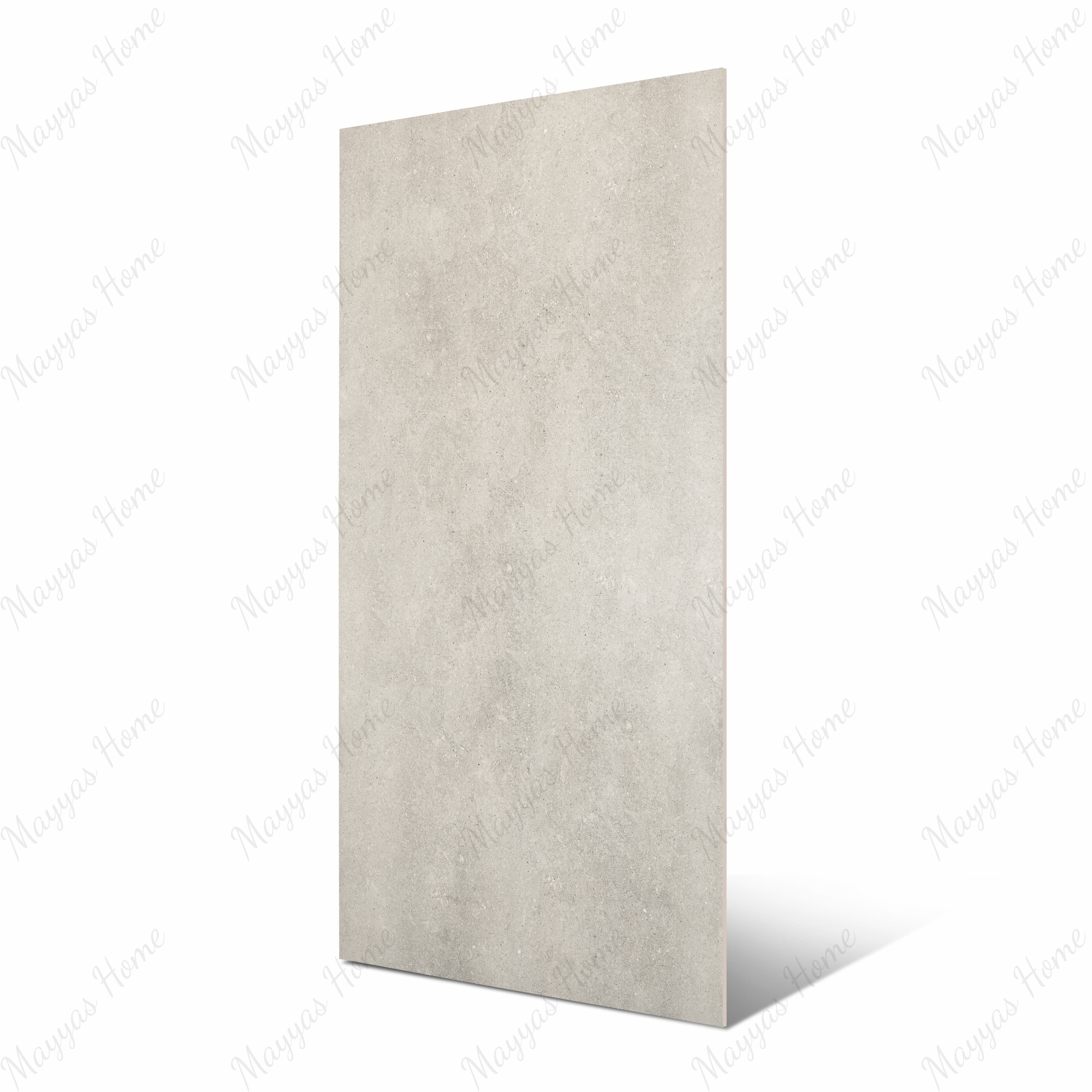 Element Arsenica Grey large format porcelain slab angled view highlighting matte concrete-look finish, subtle weathered texture, and rectified edges