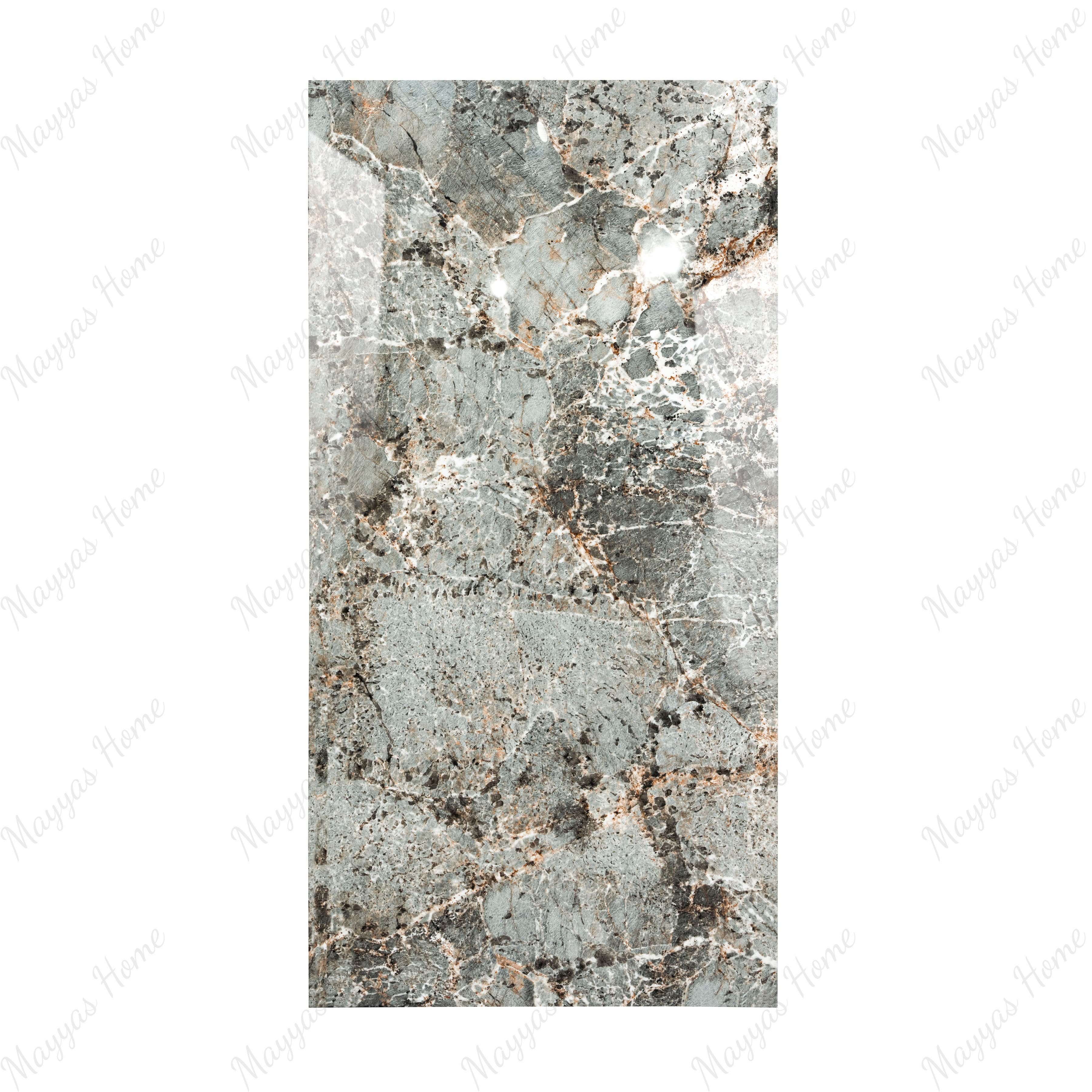 Gronza White 120x240cm book-match glossy tile with soft veining and mirrored elegance. Perfect for luxury walls, floors, and modern interiors.