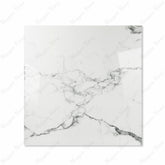 Statuario Krypton glossy porcelain tile 120x120cm displayed on easel against luxury marble backdrop for UAE interior design