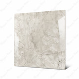 Breccia Bianco large format porcelain tile angled view highlighting polished breccia marble finish, natural stone movement, and rectified edges