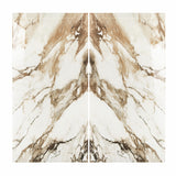 Macchia Vechia BM porcelain slab flat view showing ivory white marble surface with bold tobacco brown and grey sweeping veins