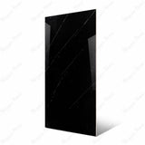 Opium Black 120x240cm glossy tile with deep tones and a mirror-like finish. Perfect for creating bold, elegant, and luxurious interior spaces.