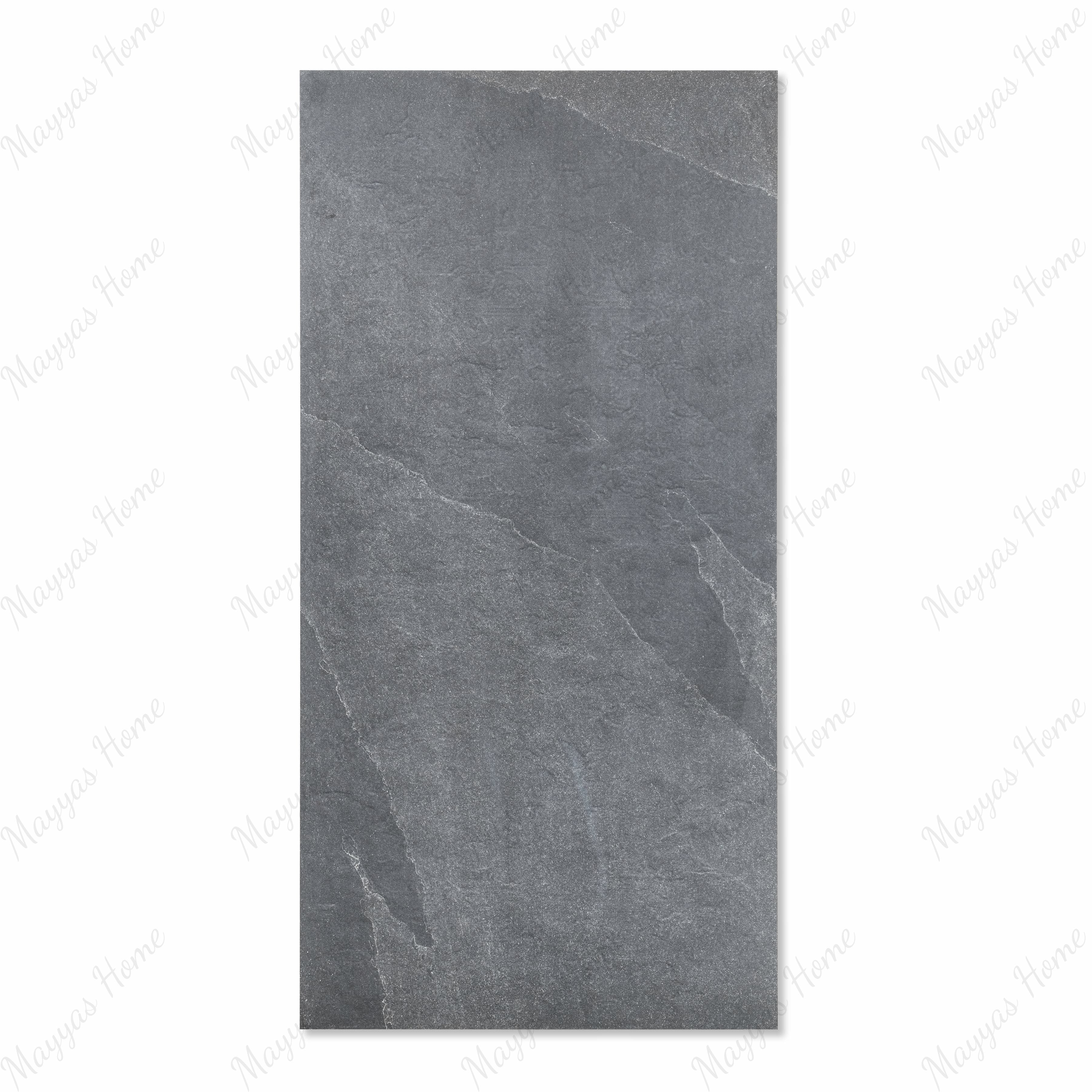 New Brazilian Black matte porcelain tile installed as outdoor garden paving