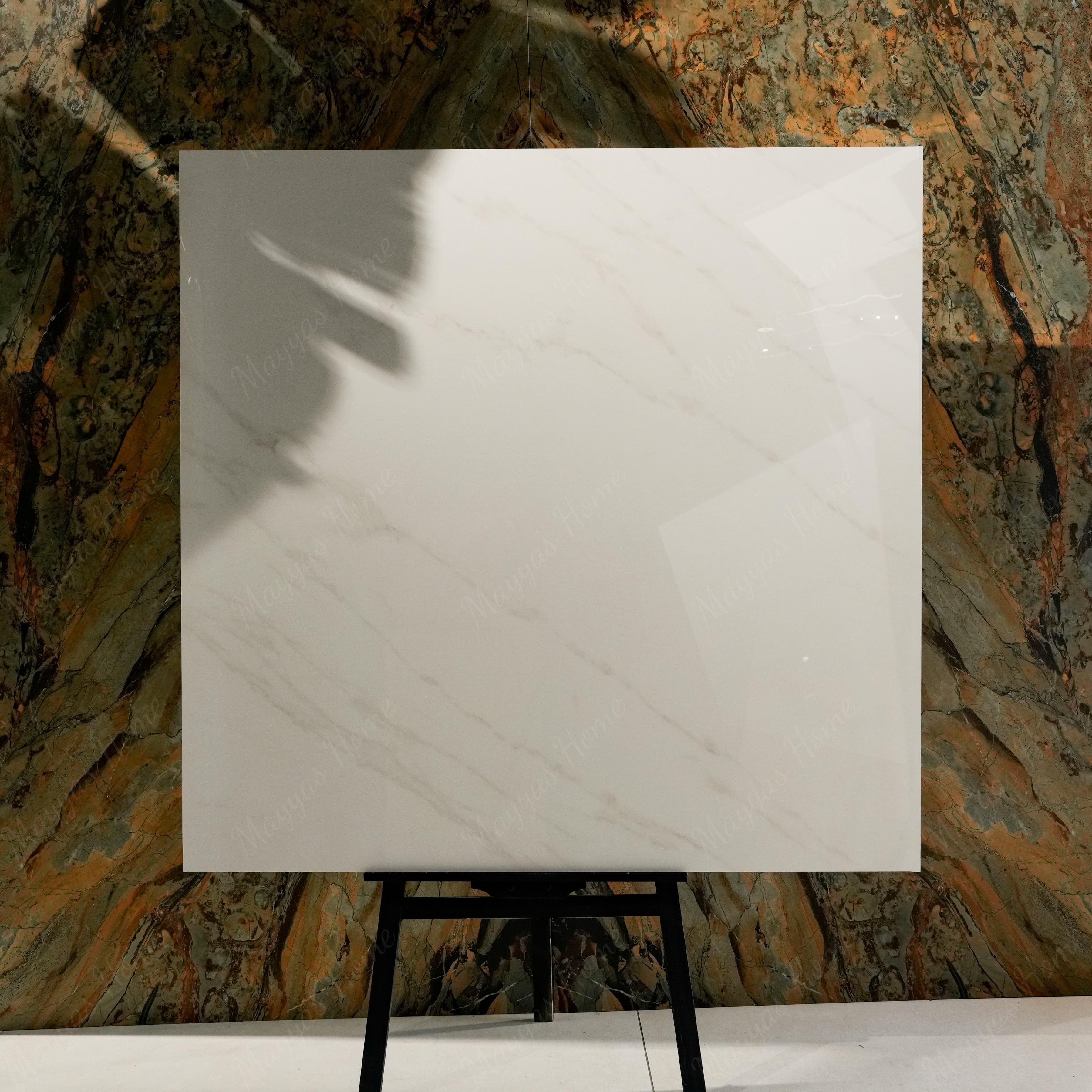 ARENA SHINE – 120x120cm glossy marble look porcelain tile. Sleek, durable, and ideal for premium wall and floor applications in modern interiors.