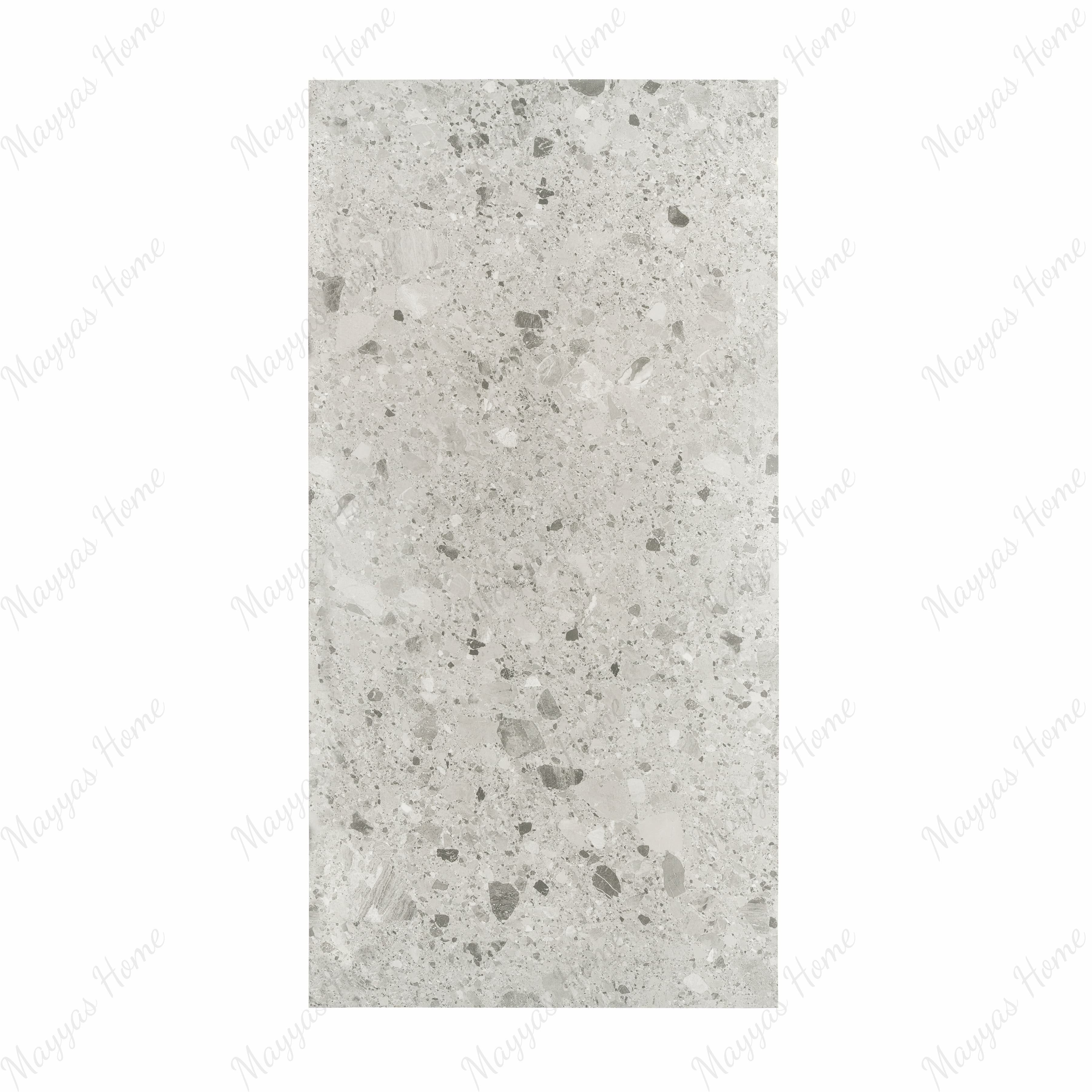 Chepoo Light Grey 120x240cm carving matt porcelain tile. Durable 09mm thickness, textured matt finish, ideal for modern walls and floors.