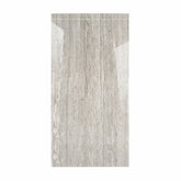 New Travertino Grey 120x240cm glossy porcelain tile with natural stone look. Durable 9mm design, perfect for elegant walls and floors.