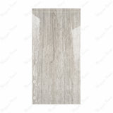 New Travertino Grey 120x240cm glossy porcelain tile with natural stone look. Durable 9mm design, perfect for elegant walls and floors.
