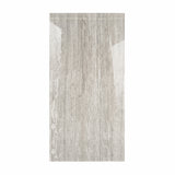 New Travertino Grey 120x240cm glossy porcelain tile with natural stone look. Durable 9mm design, perfect for elegant walls and floors.