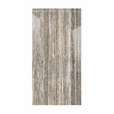 Ebony Travertino 120x240cm glossy porcelain tile with bold dark stone design. Durable 9mm surface for modern floors and walls.