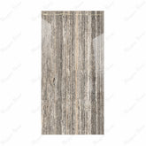 Ebony Travertino 120x240cm glossy porcelain tile with bold dark stone design. Durable 9mm surface for modern floors and walls.