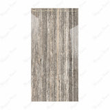 Ebony Travertino 120x240cm glossy porcelain tile with bold dark stone design. Durable 9mm surface for modern floors and walls.
