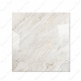 Antaliya White glossy porcelain tile 120x120cm displayed on easel against luxury marble backdrop for UAE interior design