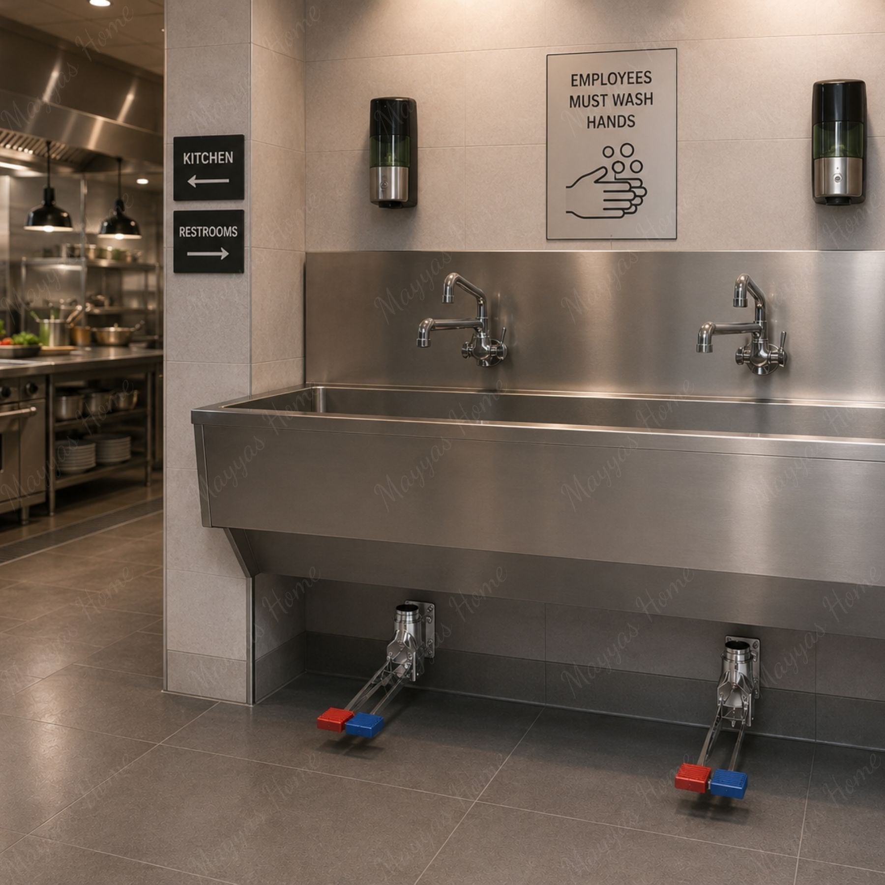 3-second timed mixer tap with hygienic pedal control, floor or wall installation and adjustable flow. Perfect for hospitals, kitchens and laboratories in UAE.