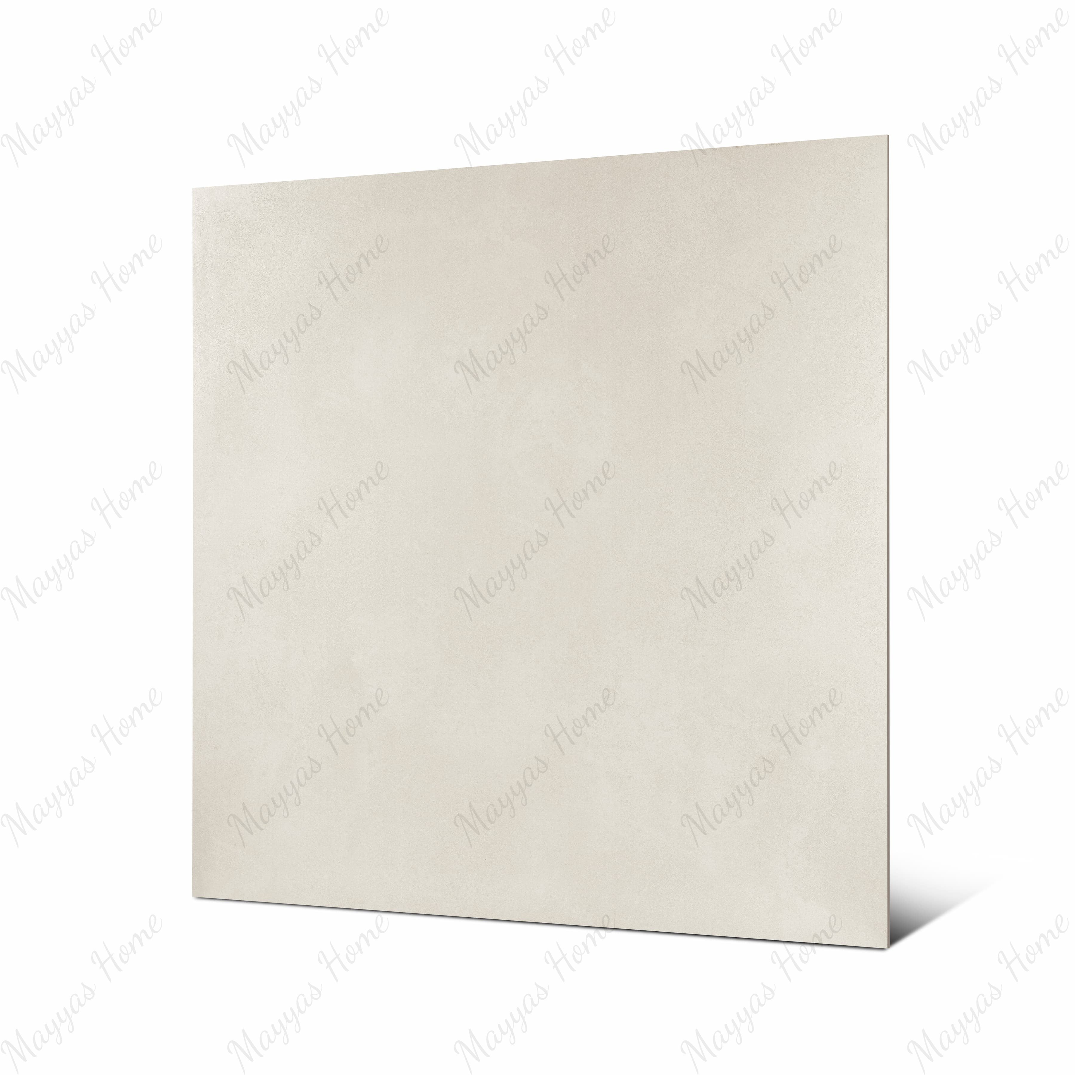 Meera Grey matte porcelain tile 120x120cm displayed on easel against luxury marble backdrop for UAE interior design