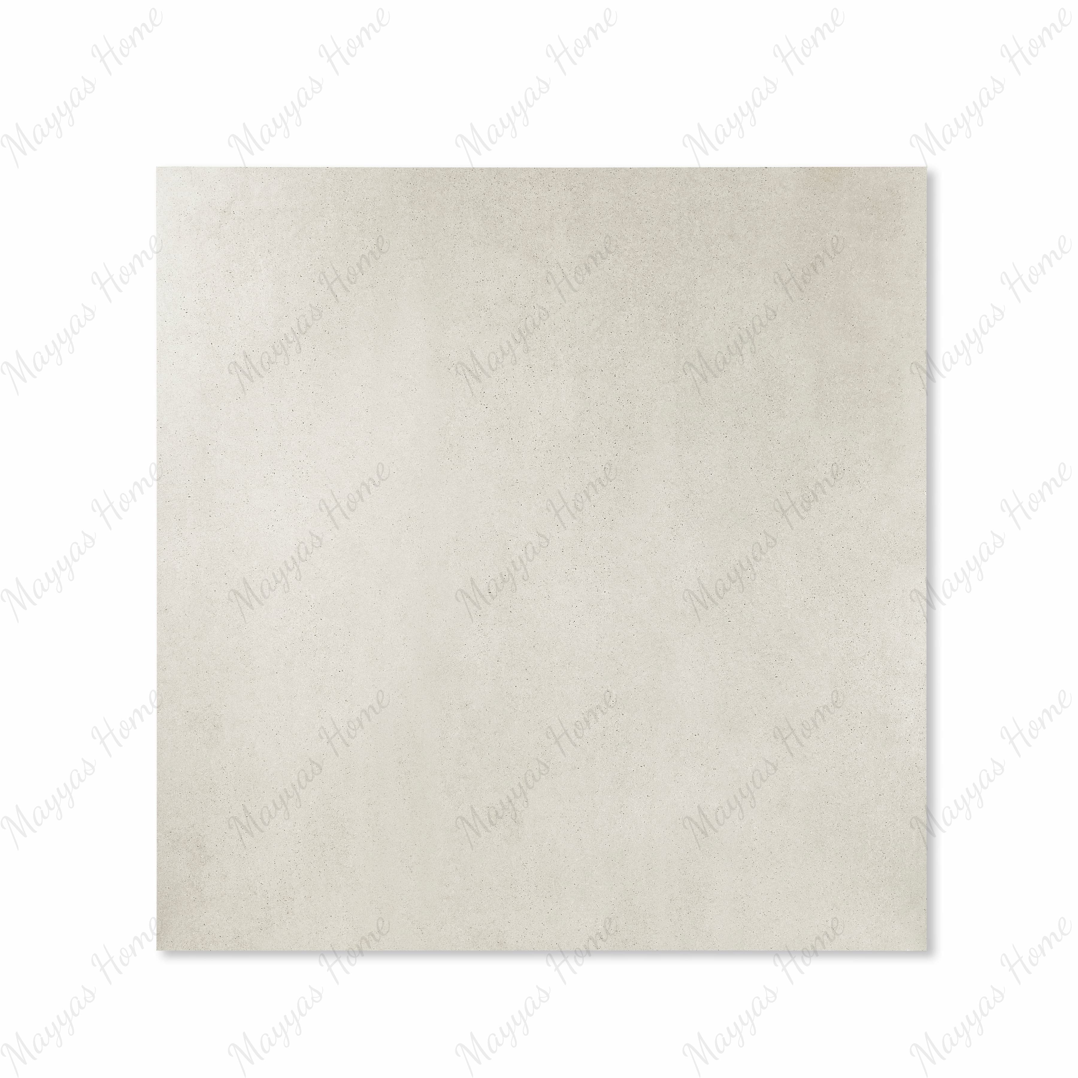 Vera Grey matte porcelain tile 120x120cm displayed on easel against luxury marble backdrop for UAE interior design