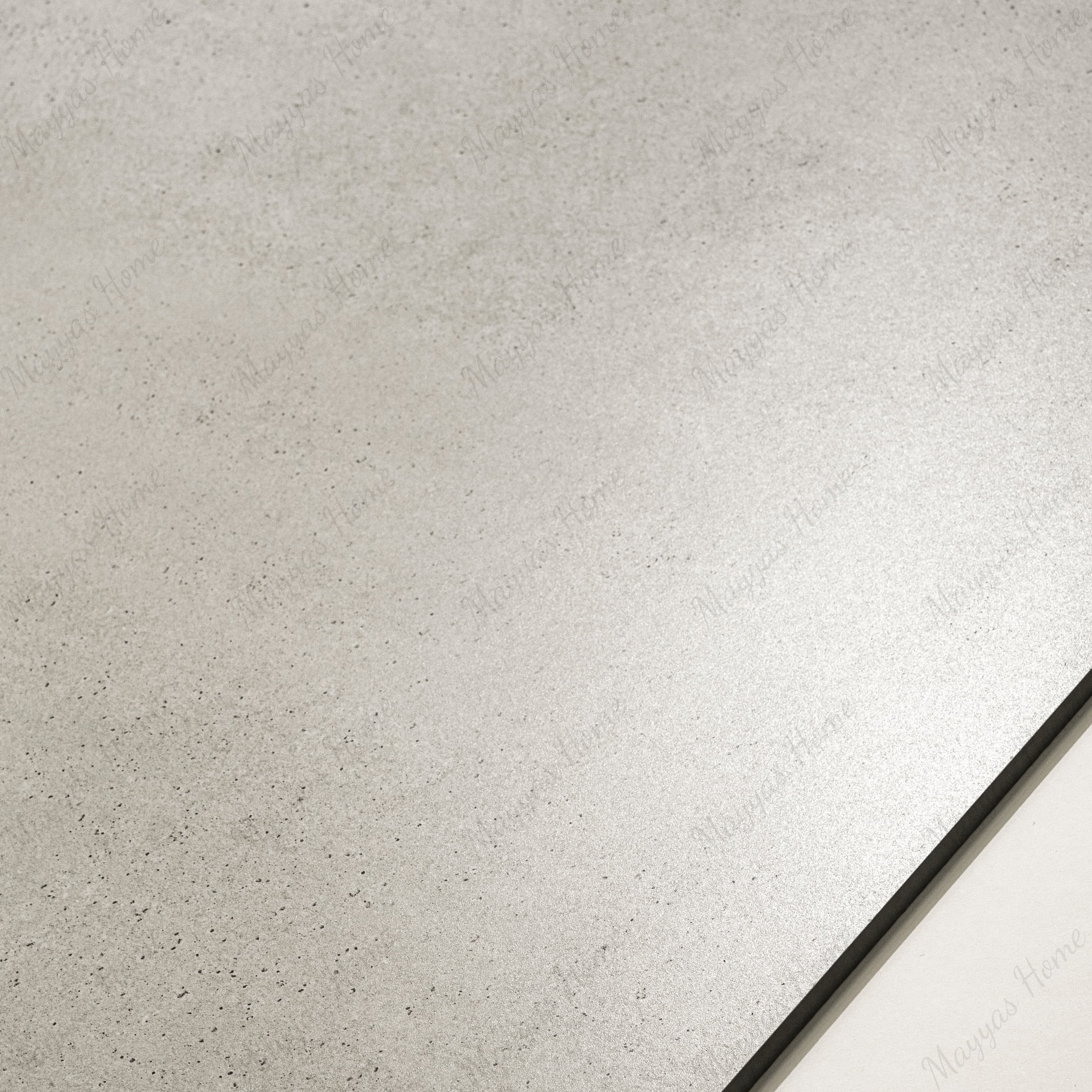 Close-up of Vera Grey matte porcelain tile showing detailed concrete-stone texture with natural speckled detail and 9mm thickness