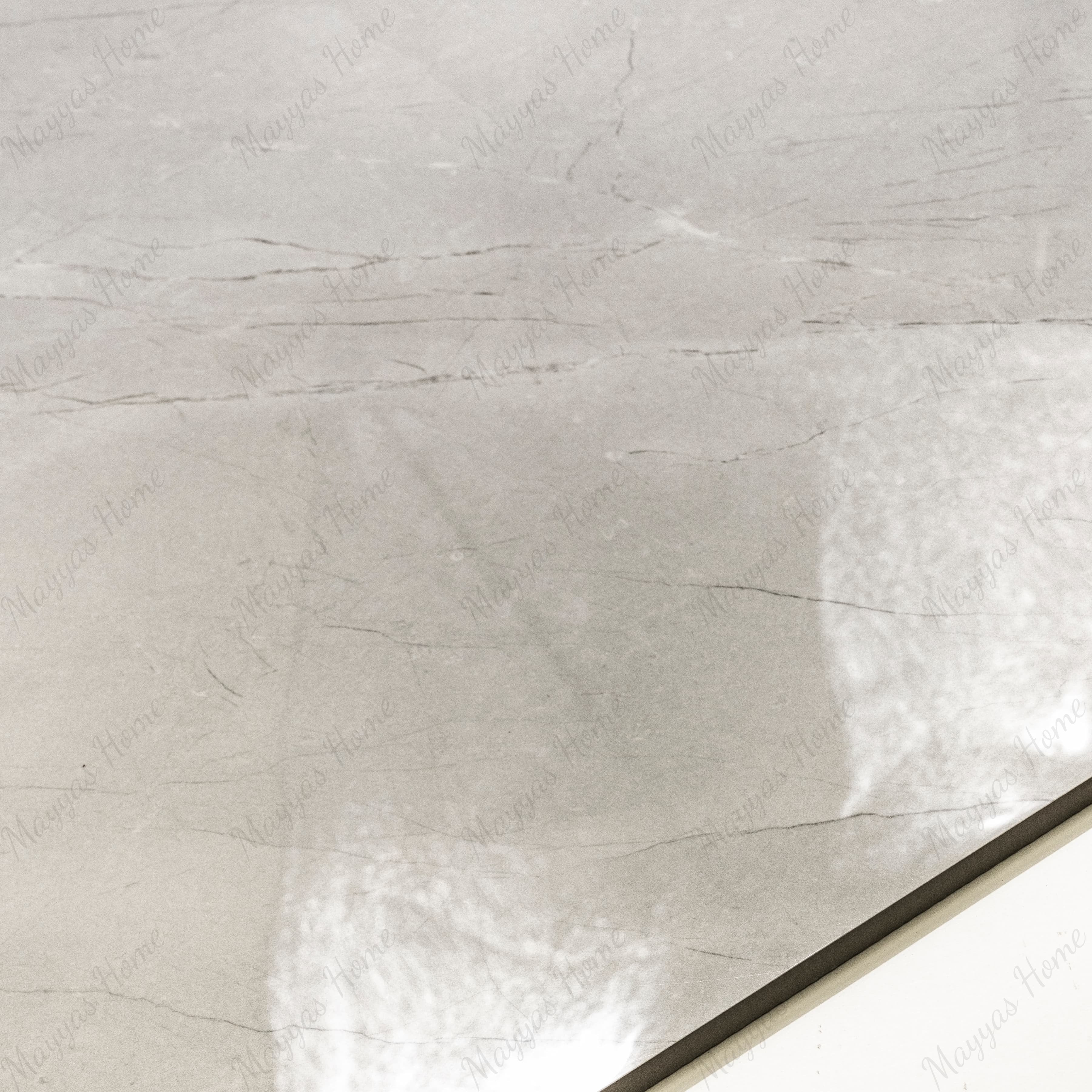 BURBERRY BIANCO – 120x120cm glossy porcelain tile with a soft white marble look. Premium large format surface for sophisticated modern interiors.