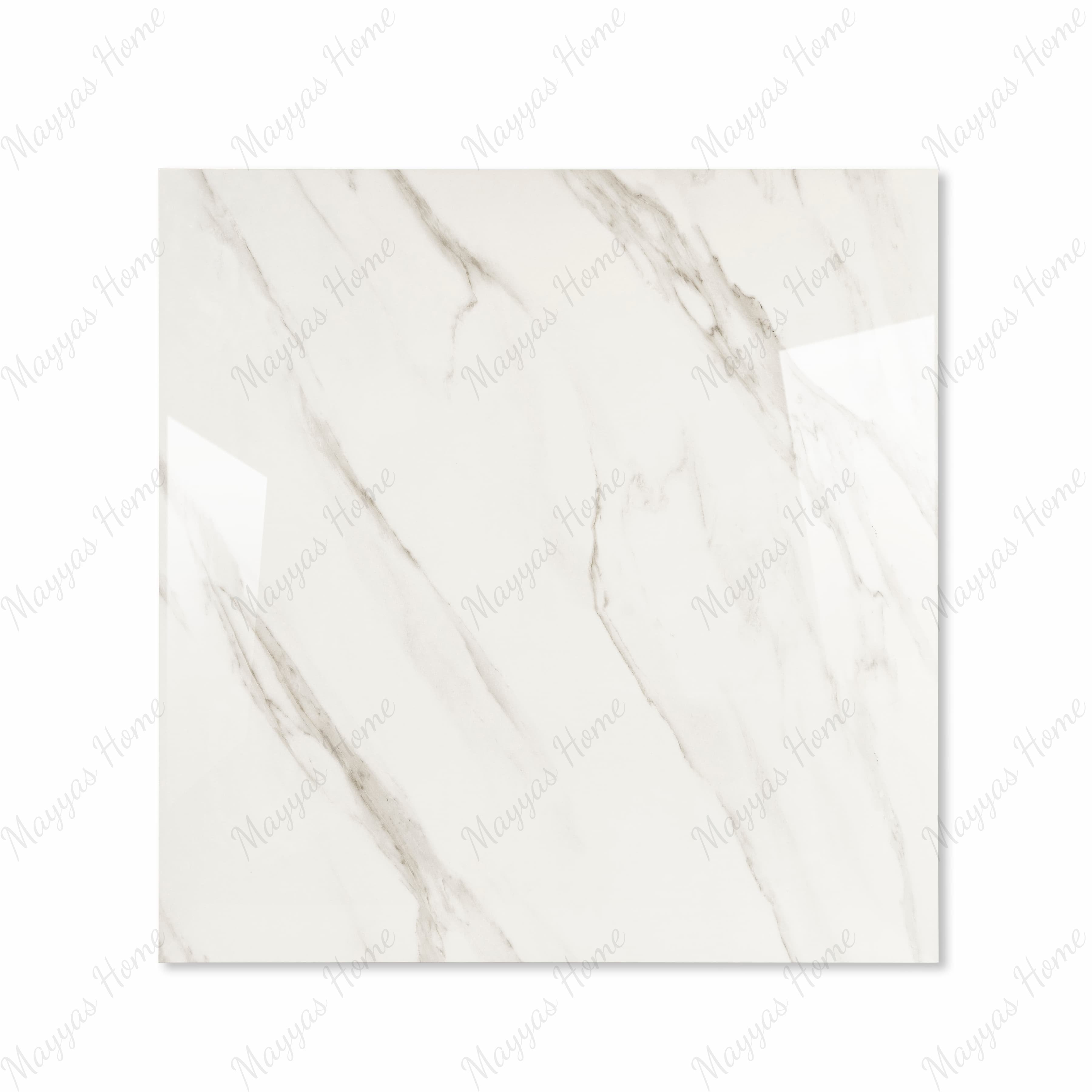 Shop STATUARIO ANGEL large format porcelain tiles (120x120cm) with a 9MM glossy finish and premium white marble effect. Durable, scratch-resistant, and easy to install. Perfect for luxurious interiors.
