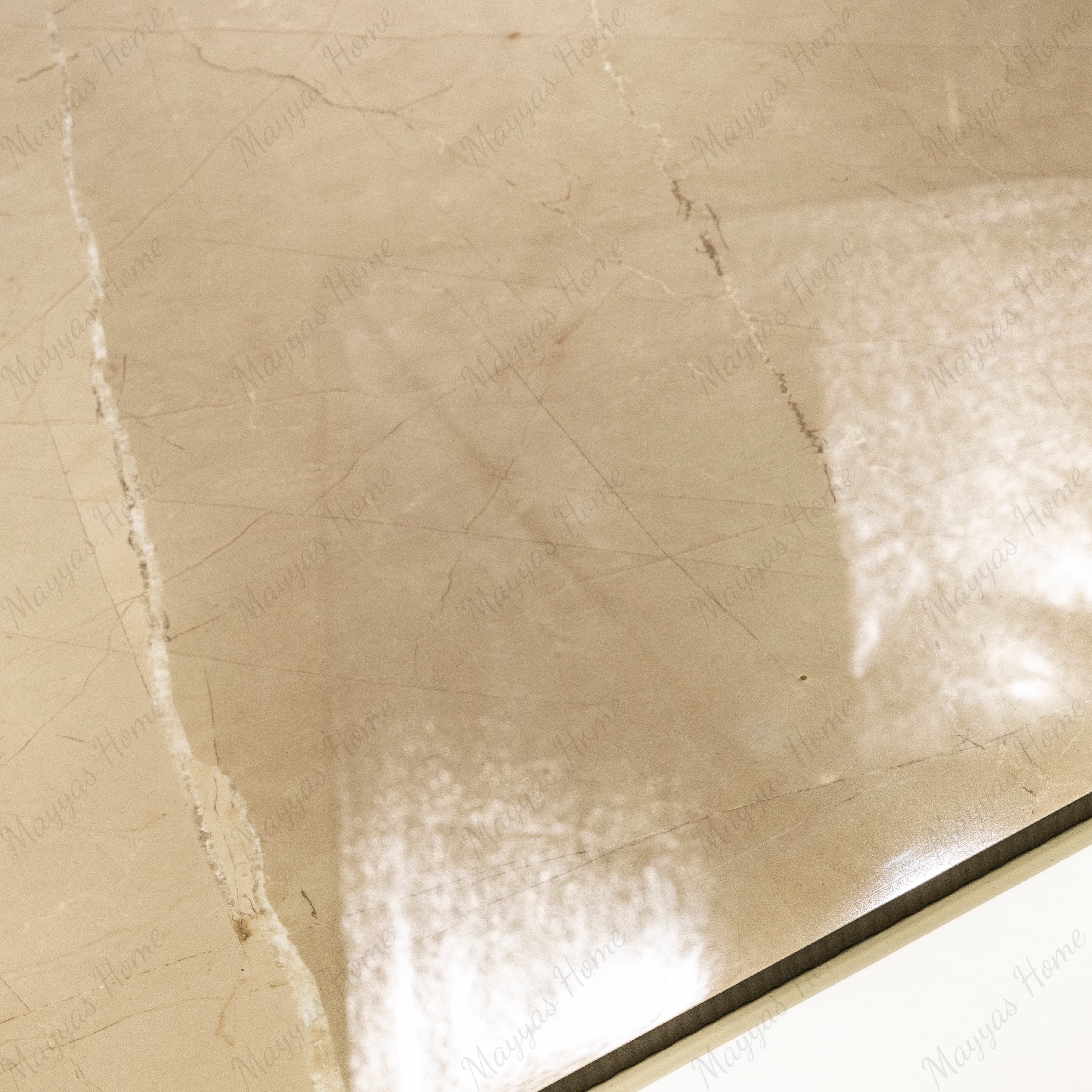 ARMANI BEIGE – 120x120cm glossy marble effect porcelain tile. Durable, elegant, and ideal for luxurious modern interiors and high-traffic spaces.