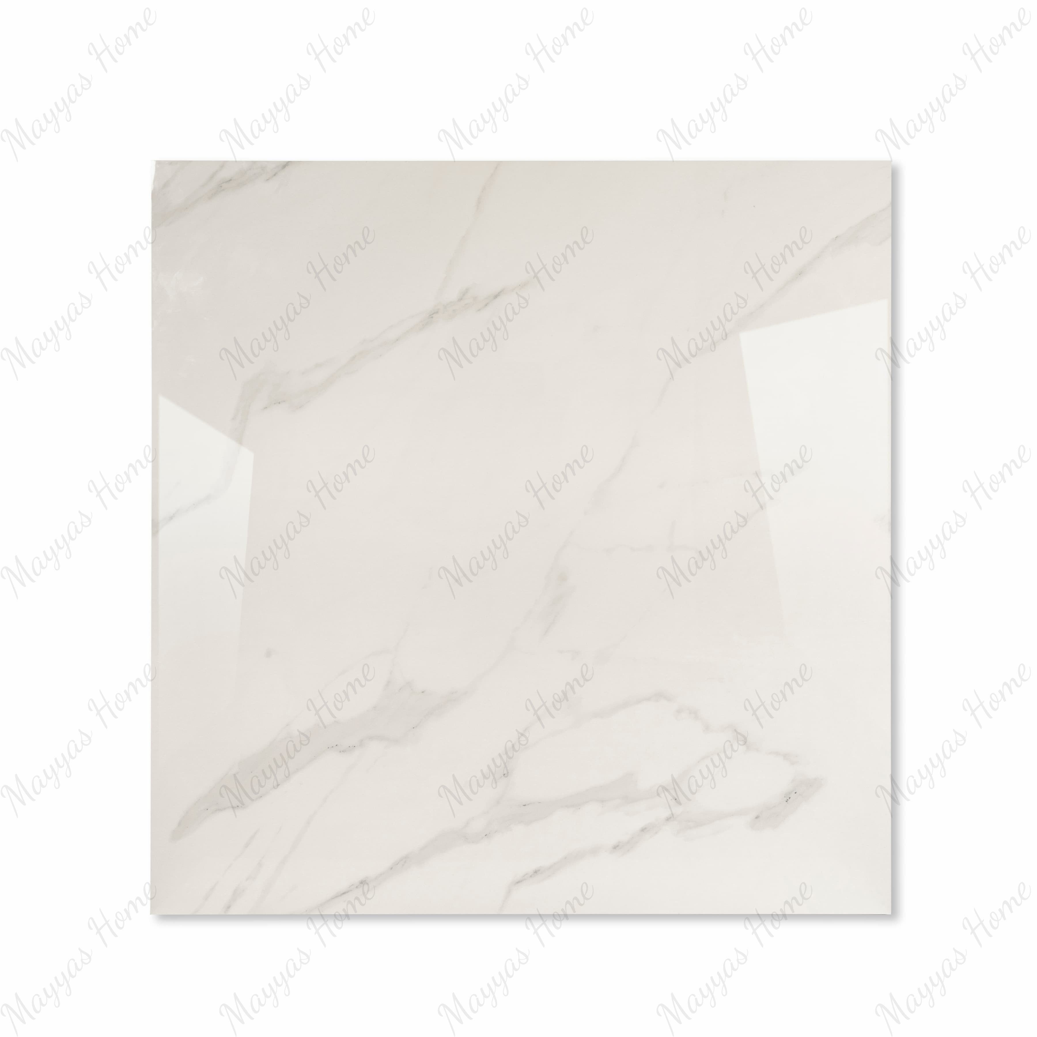 ELITE WHITE – 120x120cm glossy porcelain tile featuring premium white marble design. Large format tile perfect for elegant, durable flooring and wall applications.