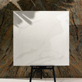 ELITE WHITE – 120x120cm glossy porcelain tile featuring premium white marble design. Large format tile perfect for elegant, durable flooring and wall applications.