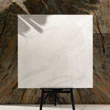 ELITE WHITE – 120x120cm glossy porcelain tile featuring premium white marble design. Large format tile perfect for elegant, durable flooring and wall applications.