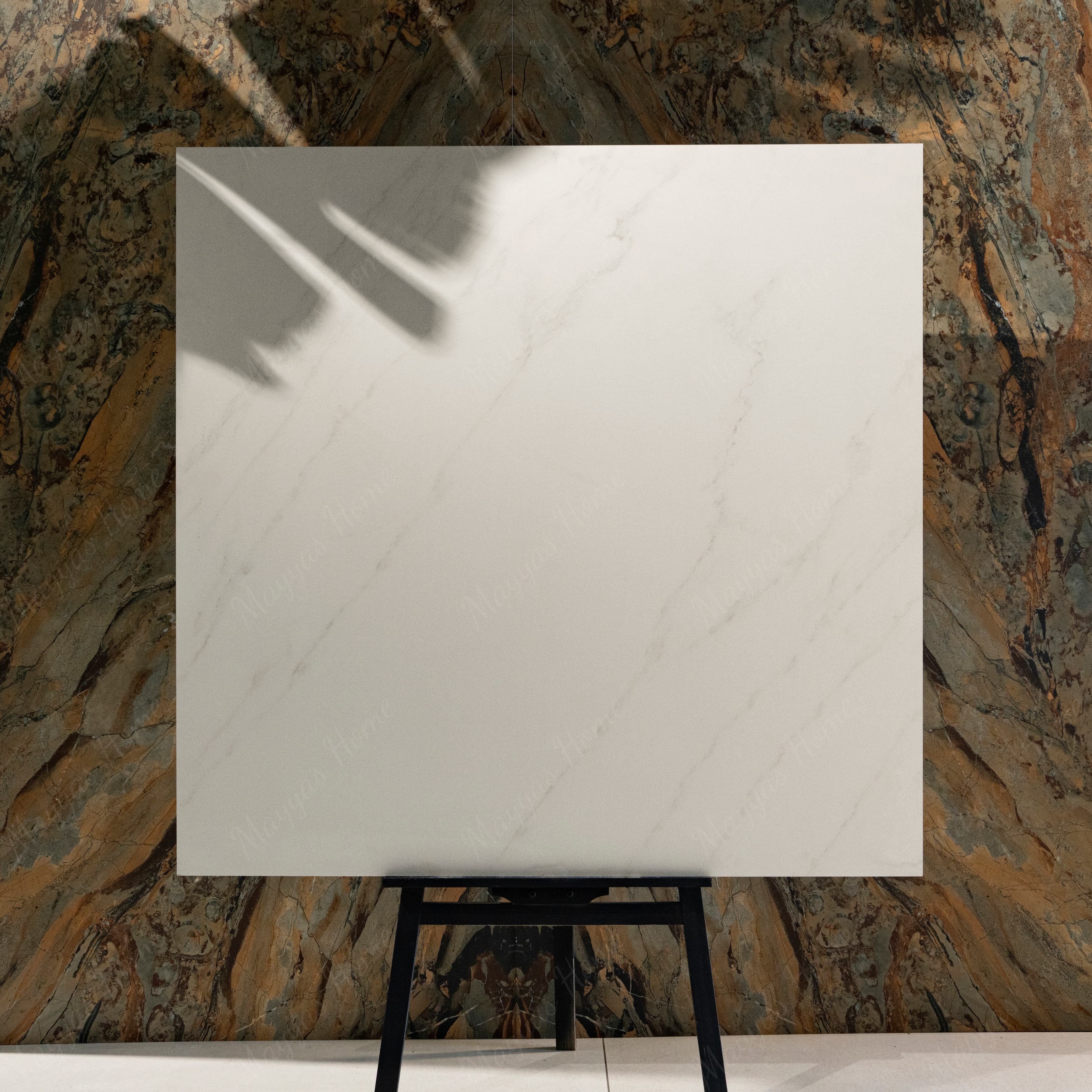Arena Shine 120x120cm matt porcelain tile in soft beige. Elegant, durable, and ideal for walls and floors in both modern and classic interiors.