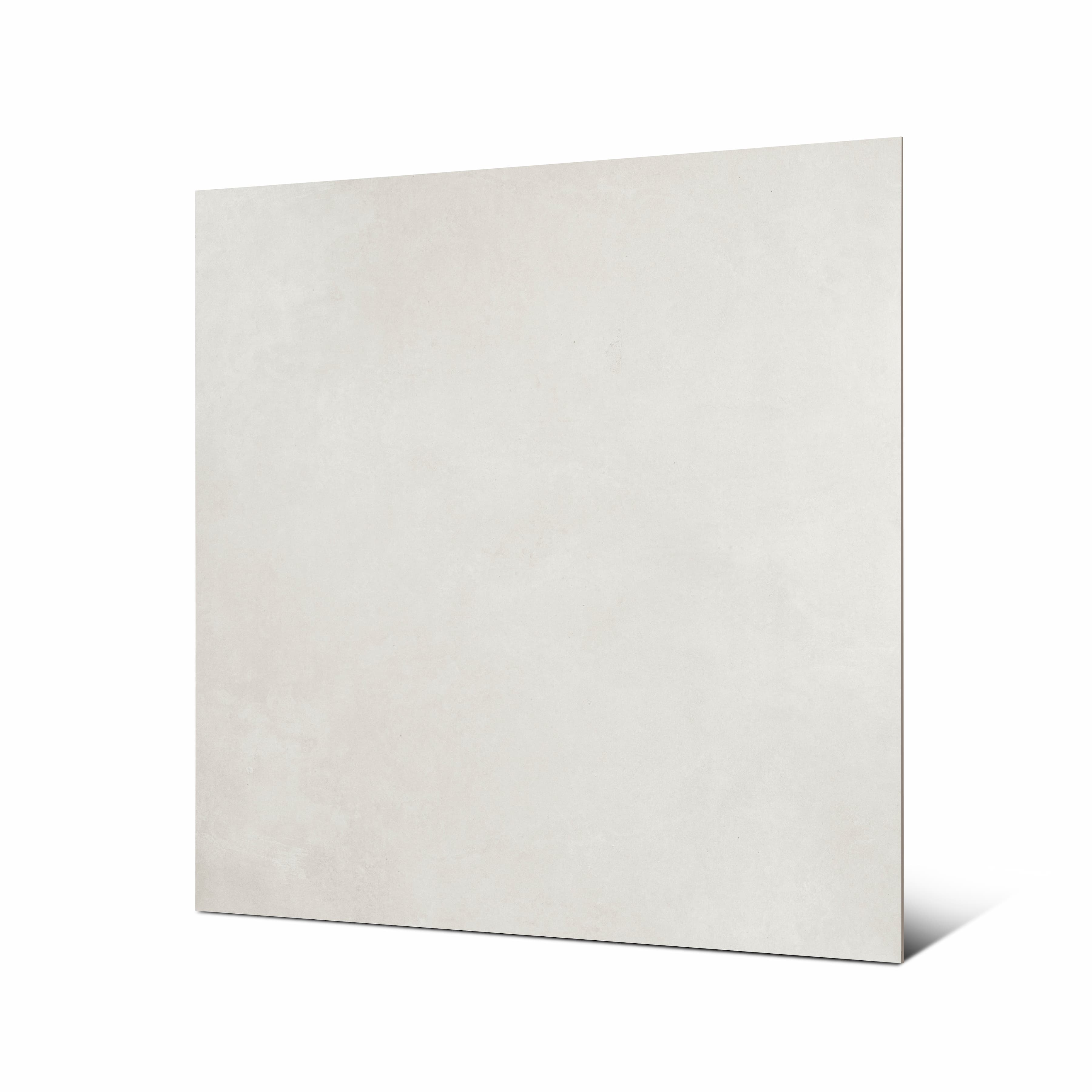 Azure Bianco 120x120cm matt porcelain tile. Bright white with soft azure tones, perfect for sleek, modern, and timeless interiors.