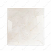 Crema Onyx 120x120cm glossy porcelain tile flat view showing soft ivory onyx surface with golden veining detail