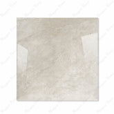 Royal Beige glossy porcelain tile 120x120cm displayed on easel against luxury marble backdrop for UAE interior design