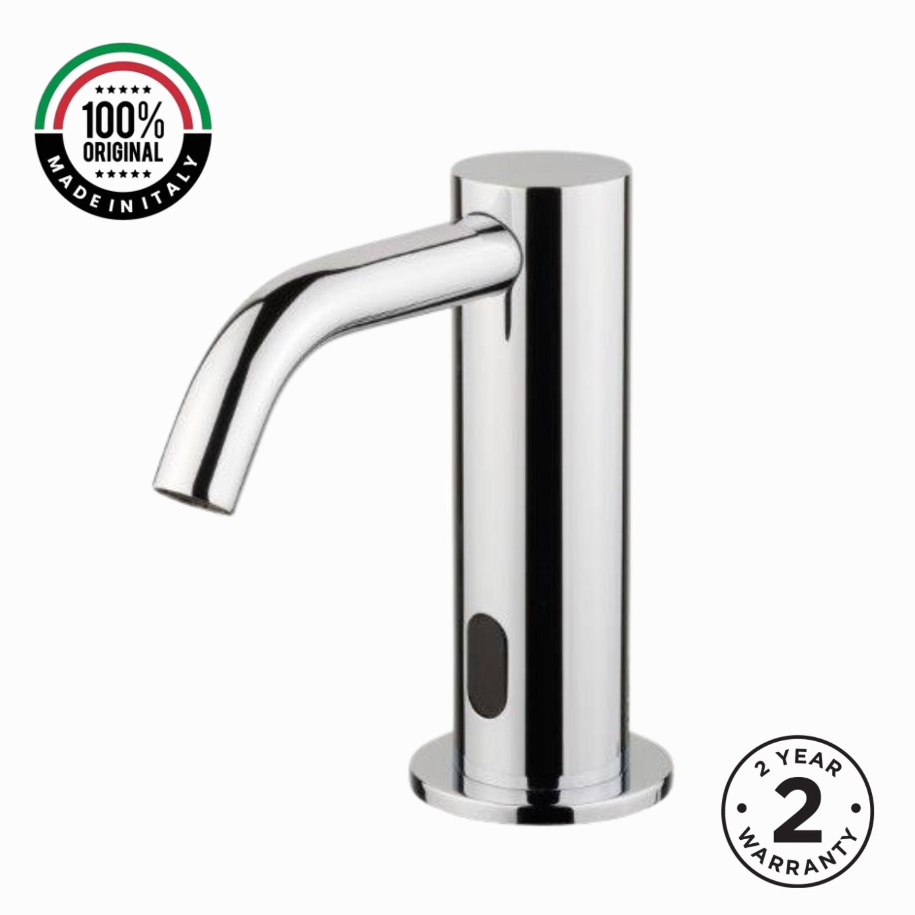 703503 electronic pre-mixed washbasin tap with battery-powered operation, above-counter installation, G 1/2” threaded connection & adjustable flow limiter for efficient water control.