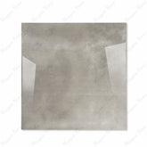 Portland Grey glossy porcelain tile 120x120cm displayed on easel against luxury marble backdrop for UAE interior design