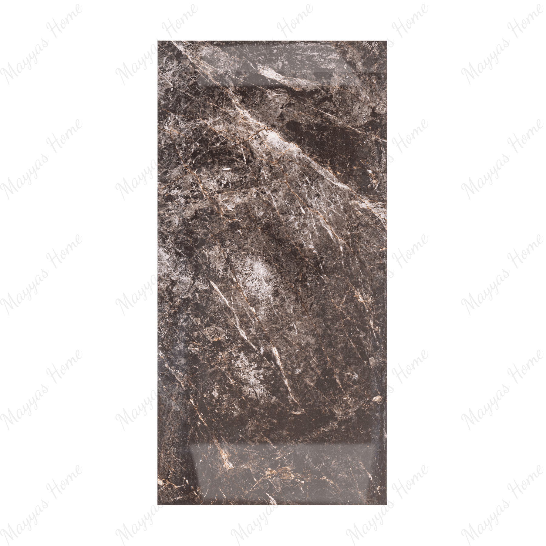 Africano Nero 80x160cm high glossy porcelain tile, 09mm thick with bold black stone veining. Adds luxury, depth, and elegance to modern interiors.