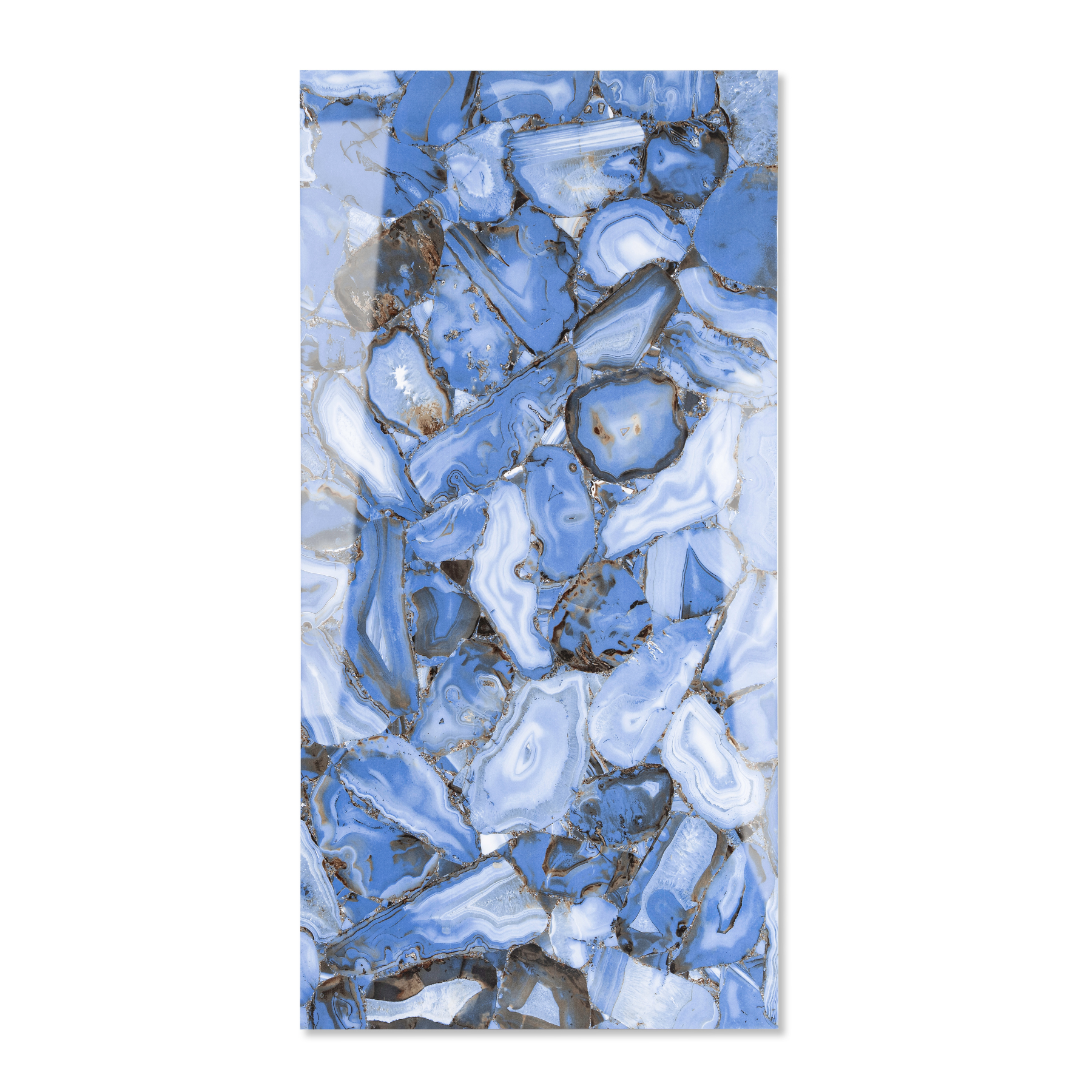 Agate Ocean porcelain tile 60x120cm 9mm thickness, ocean blue marble look design, durable porcelain tile ideal for modern floors and walls.