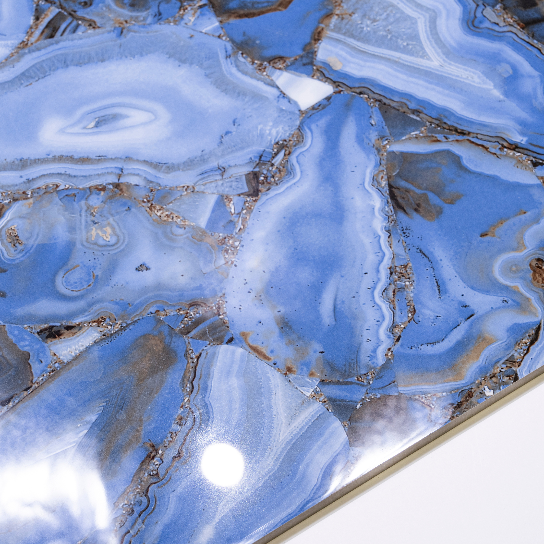 Agate Ocean porcelain tile 60x120cm 9mm thickness, ocean blue marble look design, durable porcelain tile ideal for modern floors and walls.
