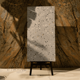 Amata Smoke tiles (60x120cm, 9mm) feature a Carving Matt finish with a soft smoke-grey design. These Porcelain tiles are perfect for Indoor Floors and Walls, offering a sleek, textured look. The carving matt surface enhances the tiles' subtle elegance, creating a modern and calming atmosphere suited for both residential and commercial interiors.