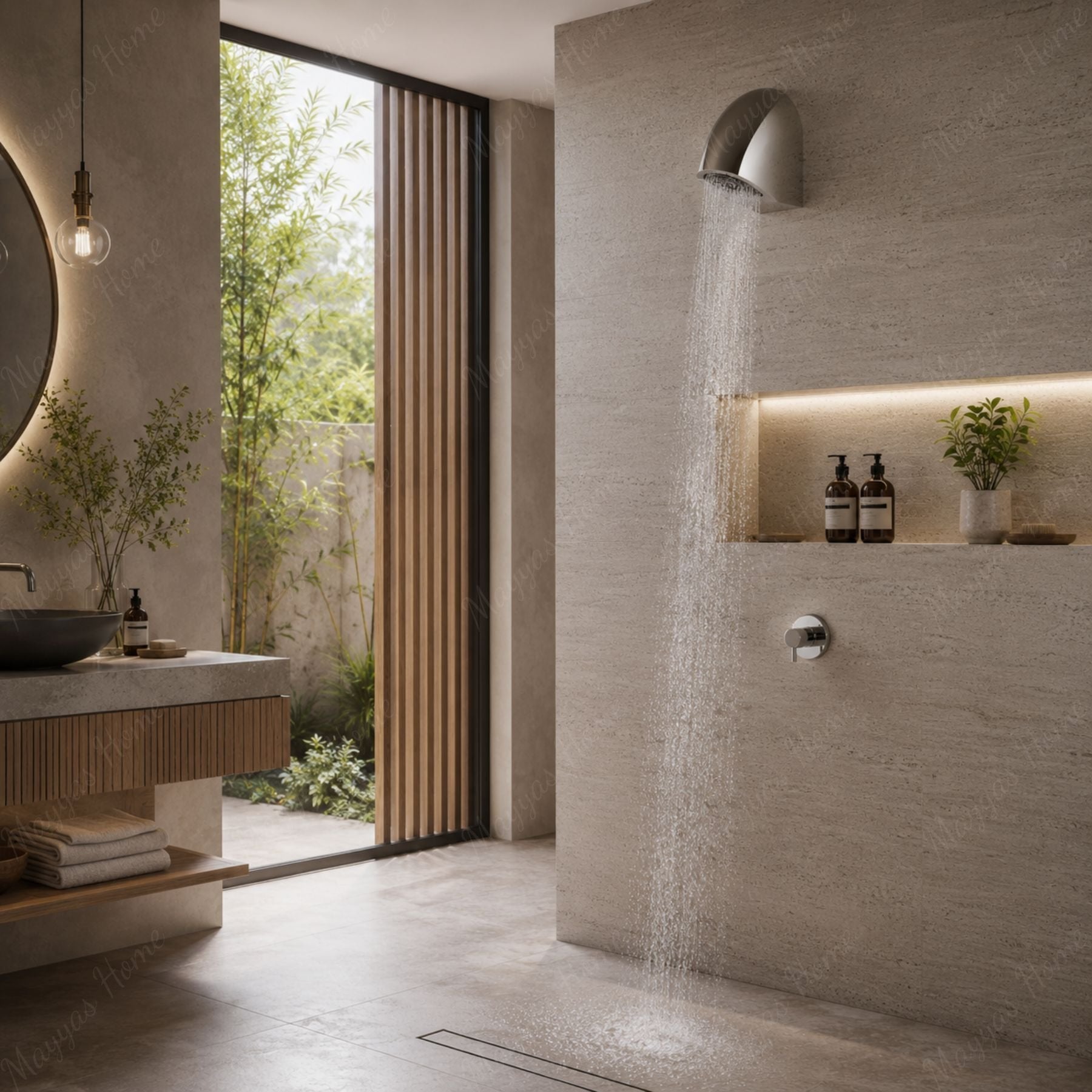 Anti-hanging shower head with adjustable jet, wall-mounted design and G1/2 male connection. Ideal for hospitals, secure facilities and public showers in UAE.