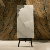 Arctic Flow Silver porcelain tile 60x120cm 9mm thickness, light grey marble look design, durable porcelain tile for modern floors and walls.