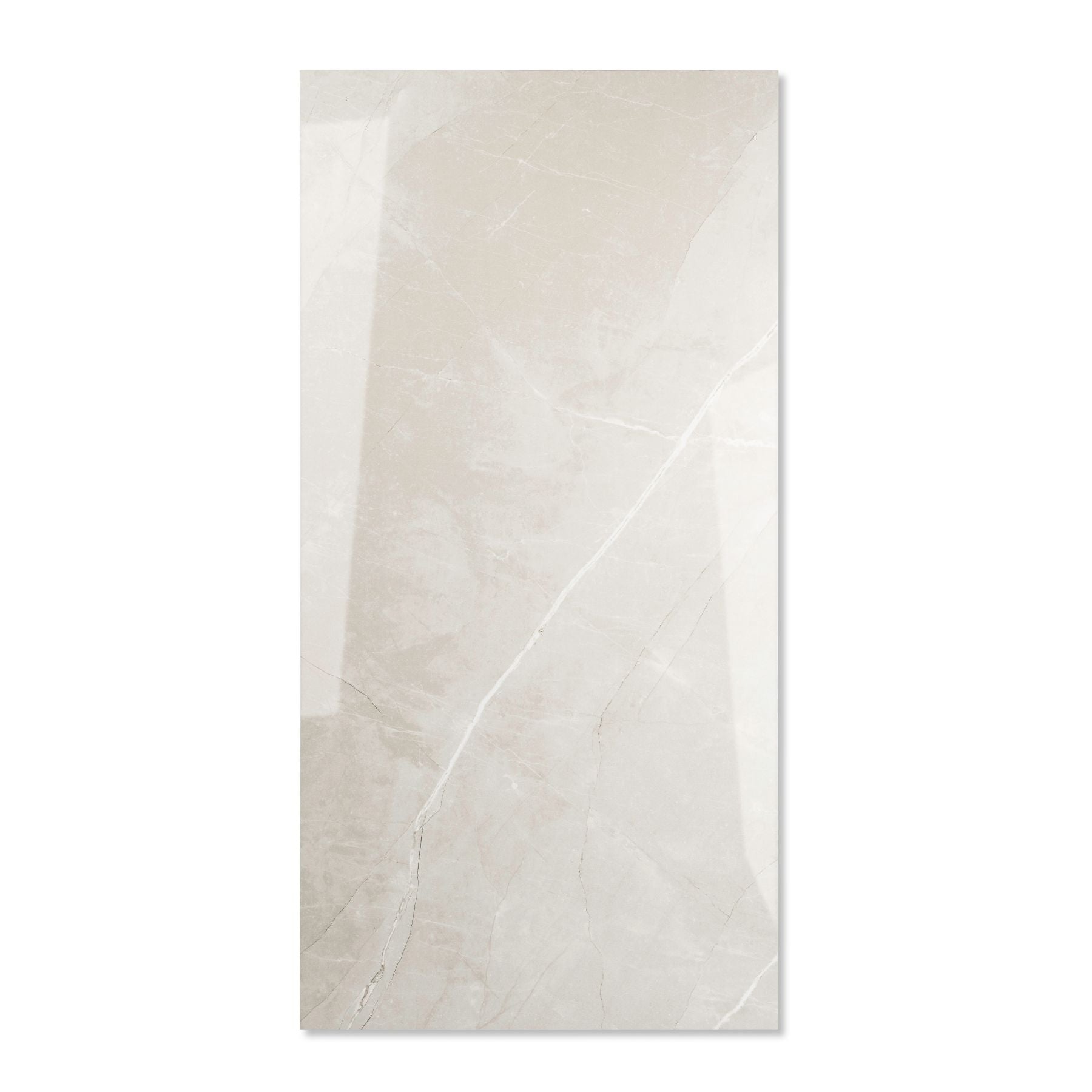 Armani Grey glossy marble effect porcelain tile 60x120cm with 9mm thickness features soft grey tones, elegant veining and polished finish for luxury interiors.