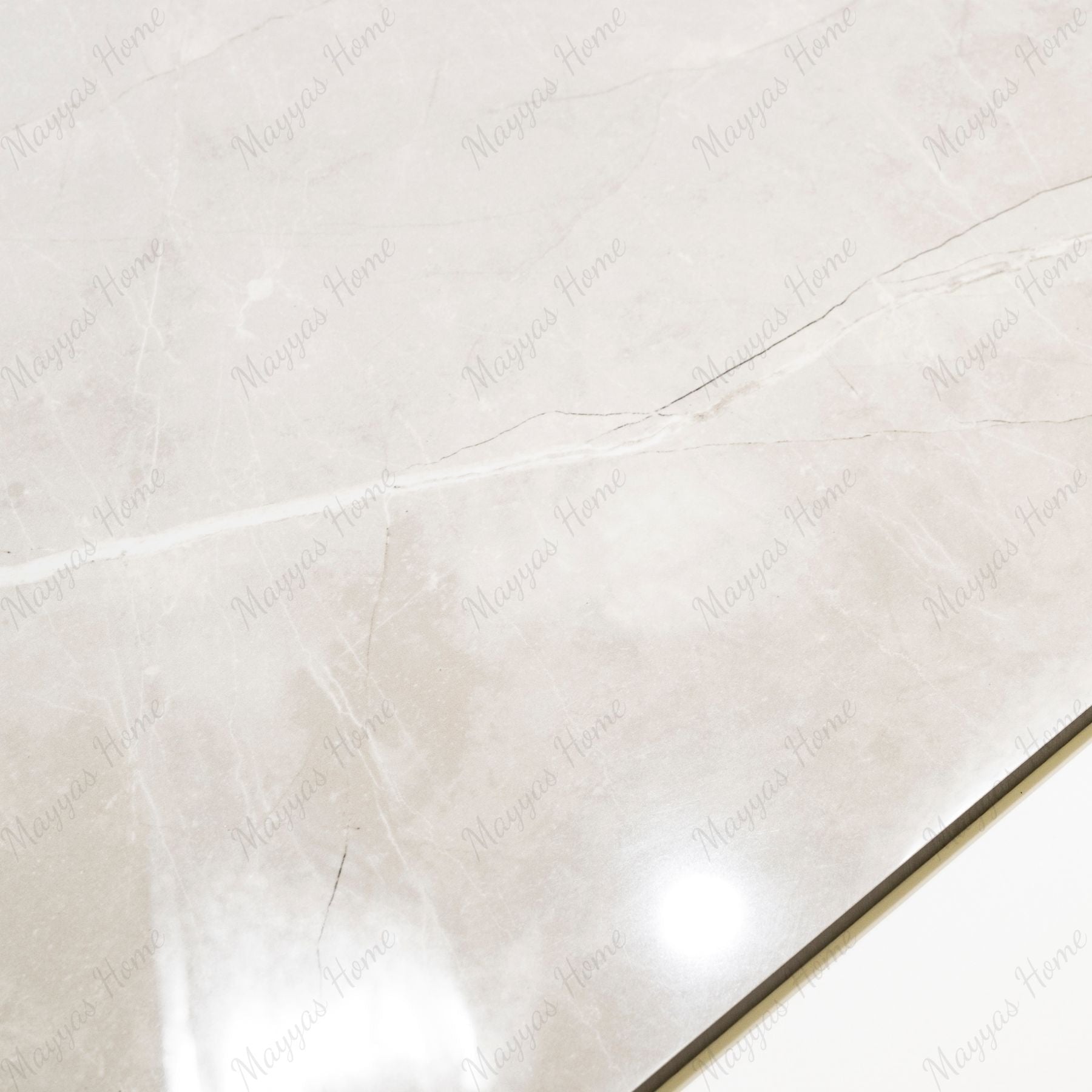 Armani Grey glossy marble effect porcelain tile 60x120cm with 9mm thickness features soft grey tones, elegant veining and polished finish for luxury interiors.