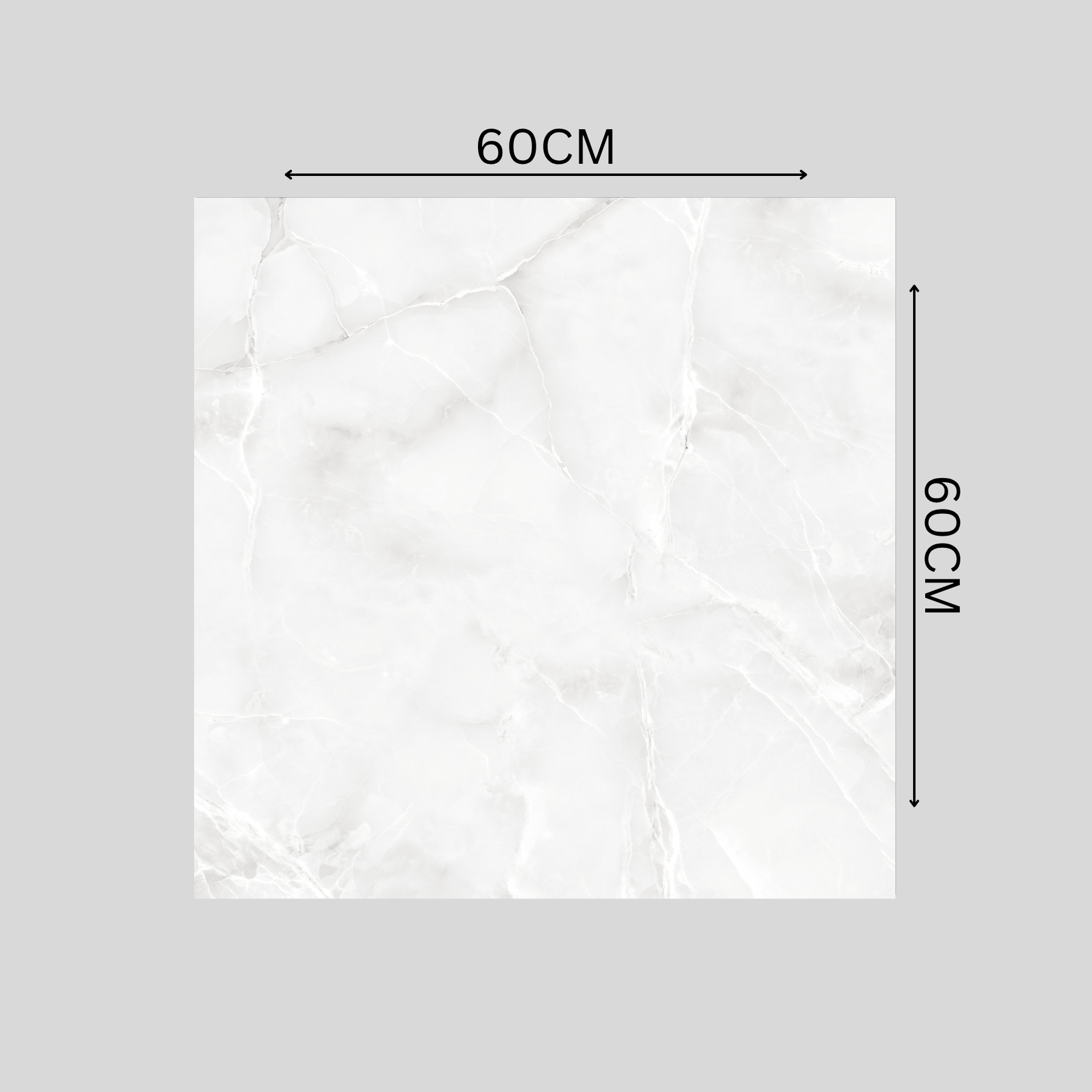 BELL ONYX BIANCO 60x60cm Glossy Porcelain Tile – 09MM White Onyx Look