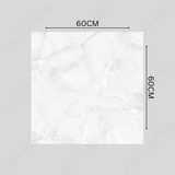 BELL ONYX BIANCO 60x60cm Glossy Porcelain Tile – 09MM White Onyx Look