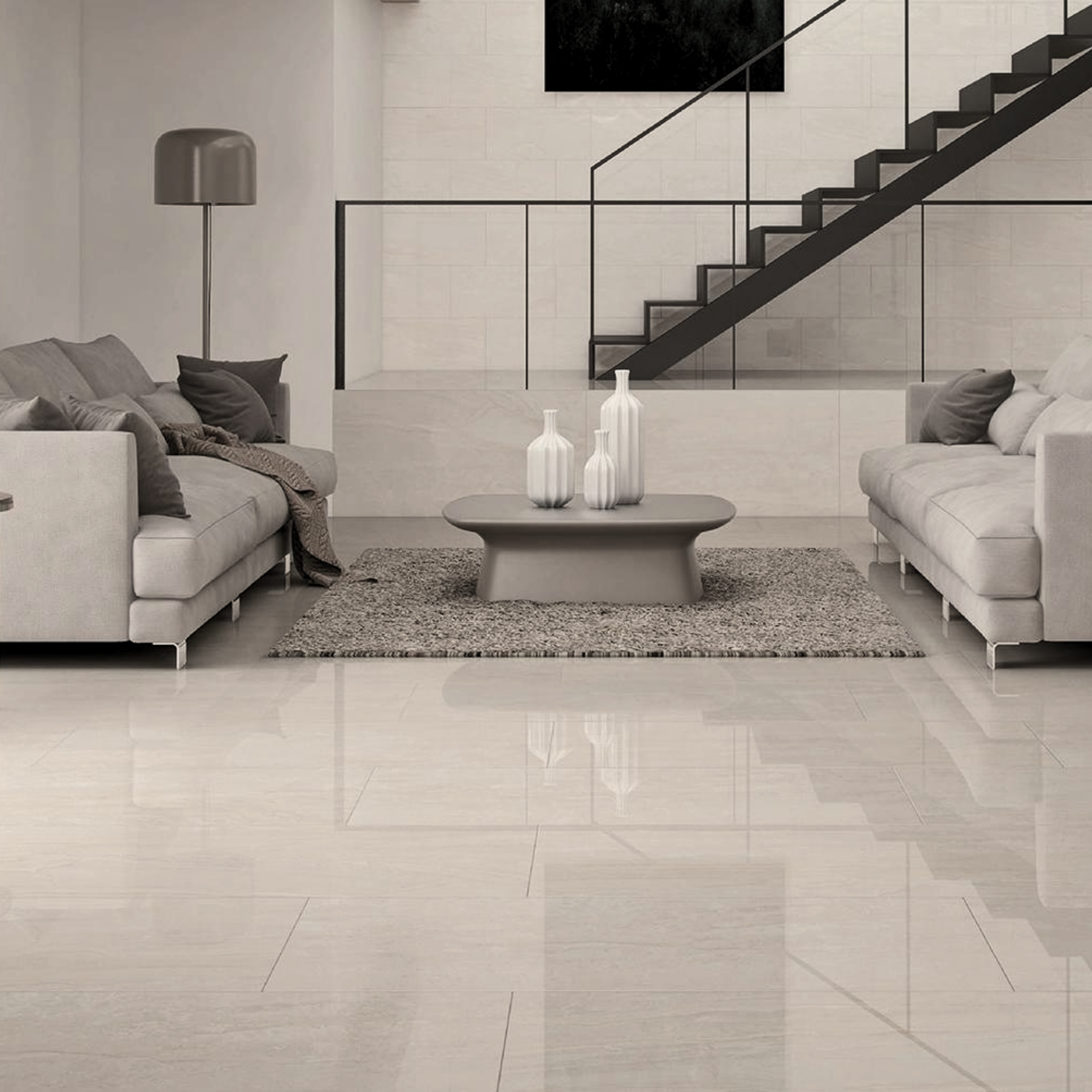 Bari Ivory 120x278cm glossy porcelain tile. Elegant ivory marble look, 09mm durable thickness, high-gloss finish, and seamless modern design.